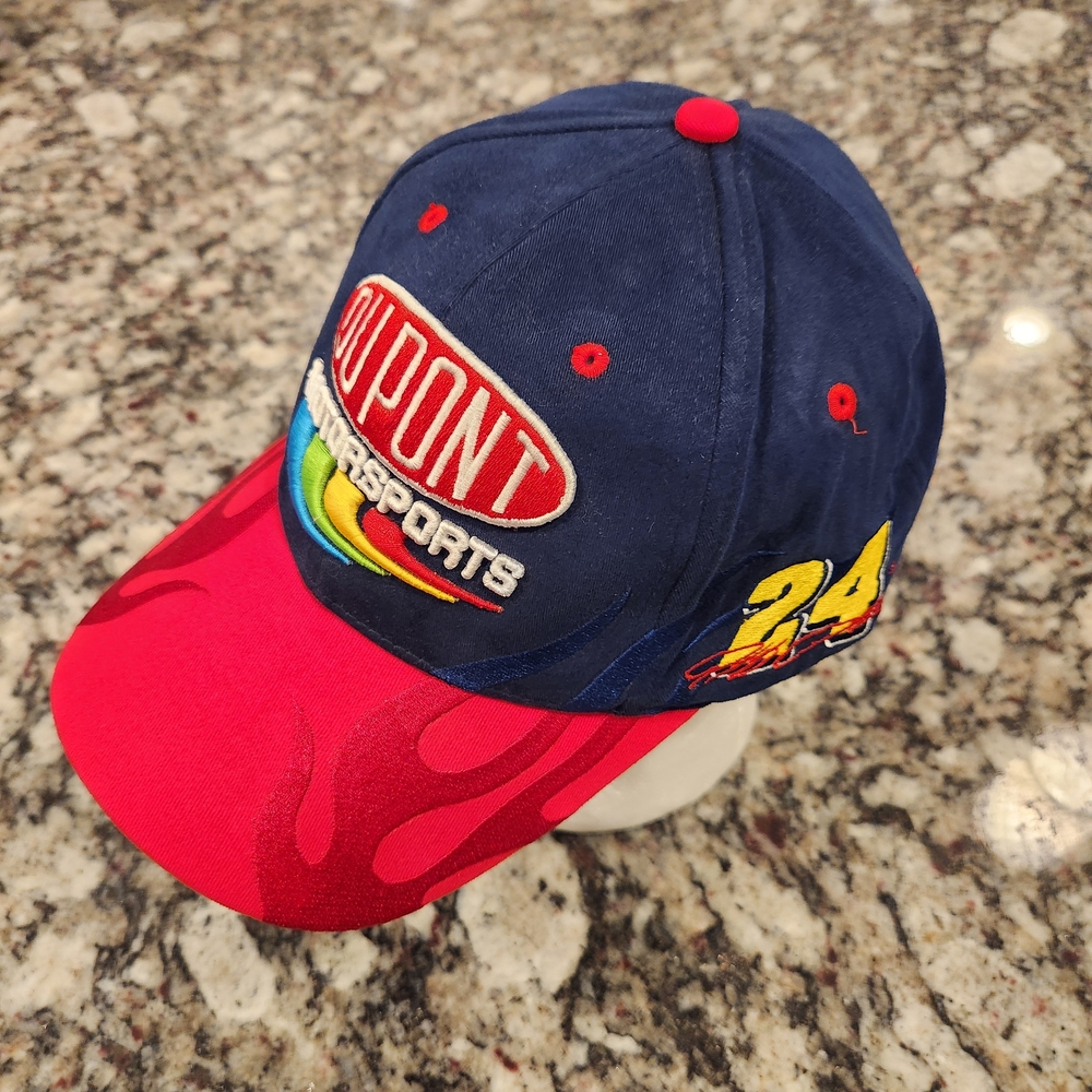 Vintage Dupont Motorsports Jeff Gordon #24 Hat Cap Medium Flames Chase Nu-Fit